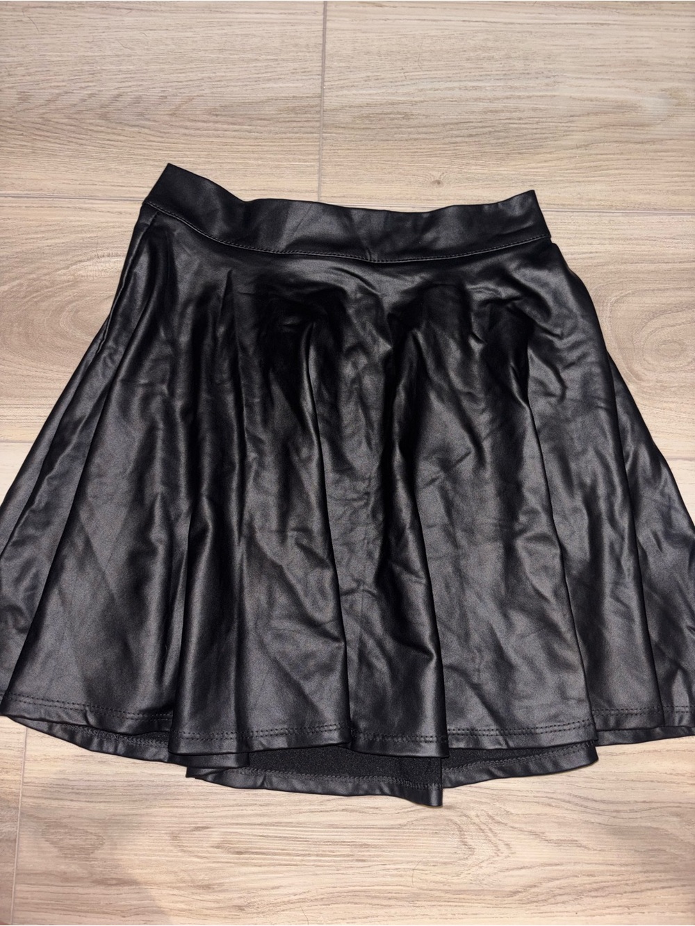 Women's Black Faux Leather Mini Skirt